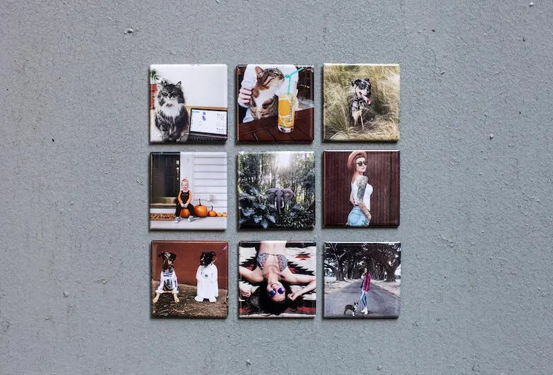 Handcrafted Photo Magnets (Set of 9)